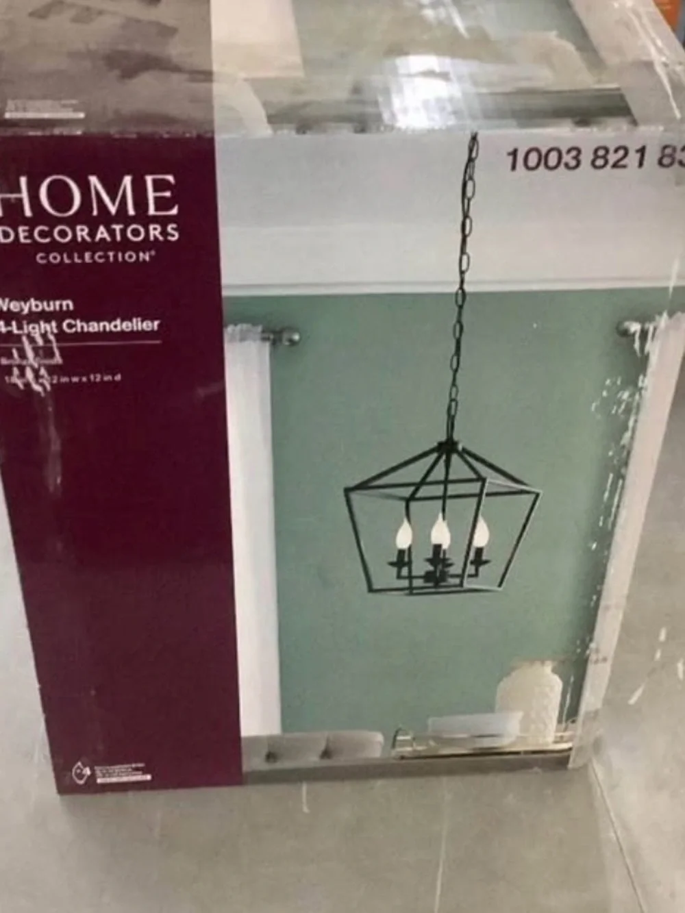 Black Metal Lantern Chandelier - 4-Light Pendant